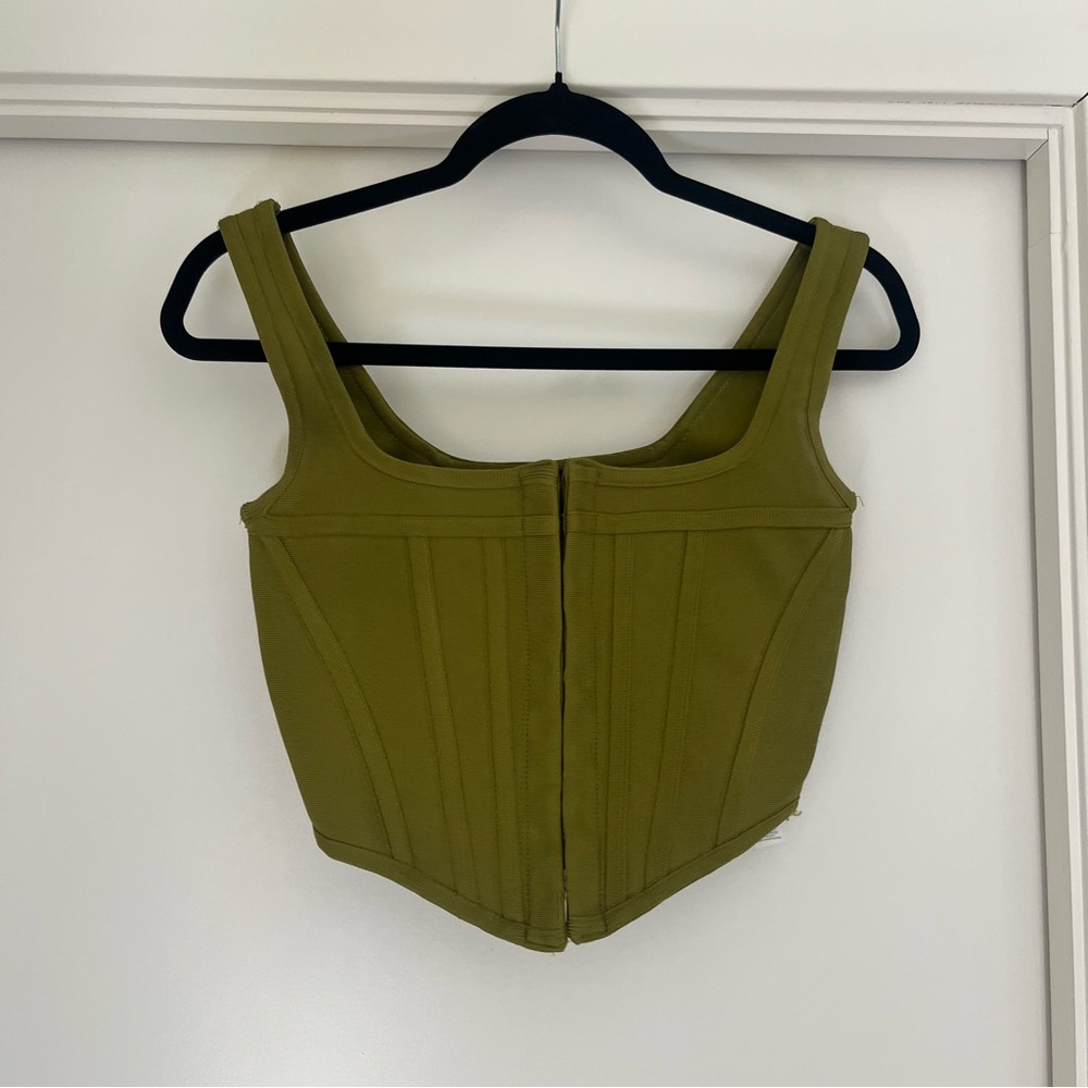 PrettyLittleThing Olive Crop Top